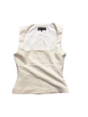 Zara Cream Square-Neck Fitted Camisole